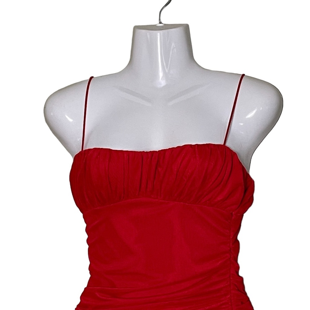 Princess Polly Cherry.Red Ruched Body-con Dress (4) - Picture 6 of 6